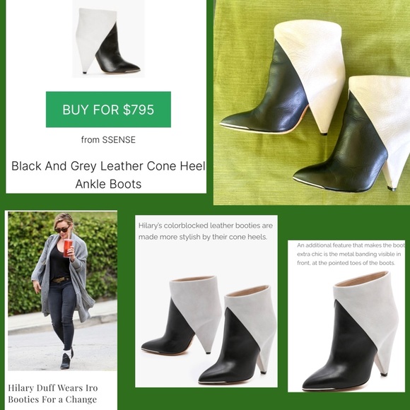 IRO 🌺Two Tone Leather Booties w/ pointed & Chrome capped toe 🌺 Cool boots ! 🌺 - Picture 4 of 15